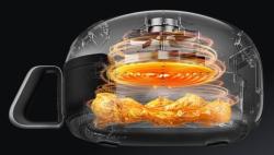 Funcionamento da tecnologia Rapid Air que permite fritura com pouco óleo Funcionamento da tecnologia Rapid Air que permite fritura com pouco óleo