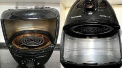 Comparação entre airfryer bem mantida e airfryer mal conservada Comparação entre airfryer bem mantida e airfryer mal conservada
