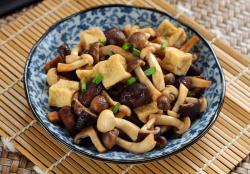 Tofu recheado com cogumelos na airfryer Tofu recheado com cogumelos na airfryer
