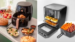 Resultados culinários em airfryers de cesta e bandeja Resultados culinários em airfryers de cesta e bandeja