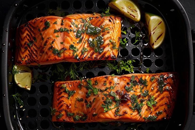 Salmão Grelhado na Airfryer: Pele Crocante e Interior Macio em 25 Minutos