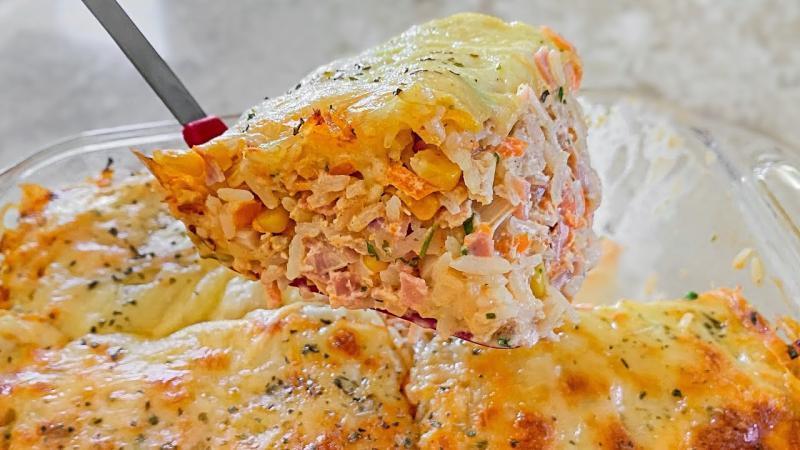 Arroz de Forno Rápido com Queijo | Gratinado Cremoso