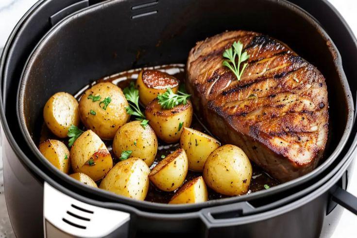 Picanha Suína com Batatas na Airfryer | Jantar Completo