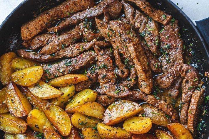 Contra Filé no Forno com Batatas | Prato Completo