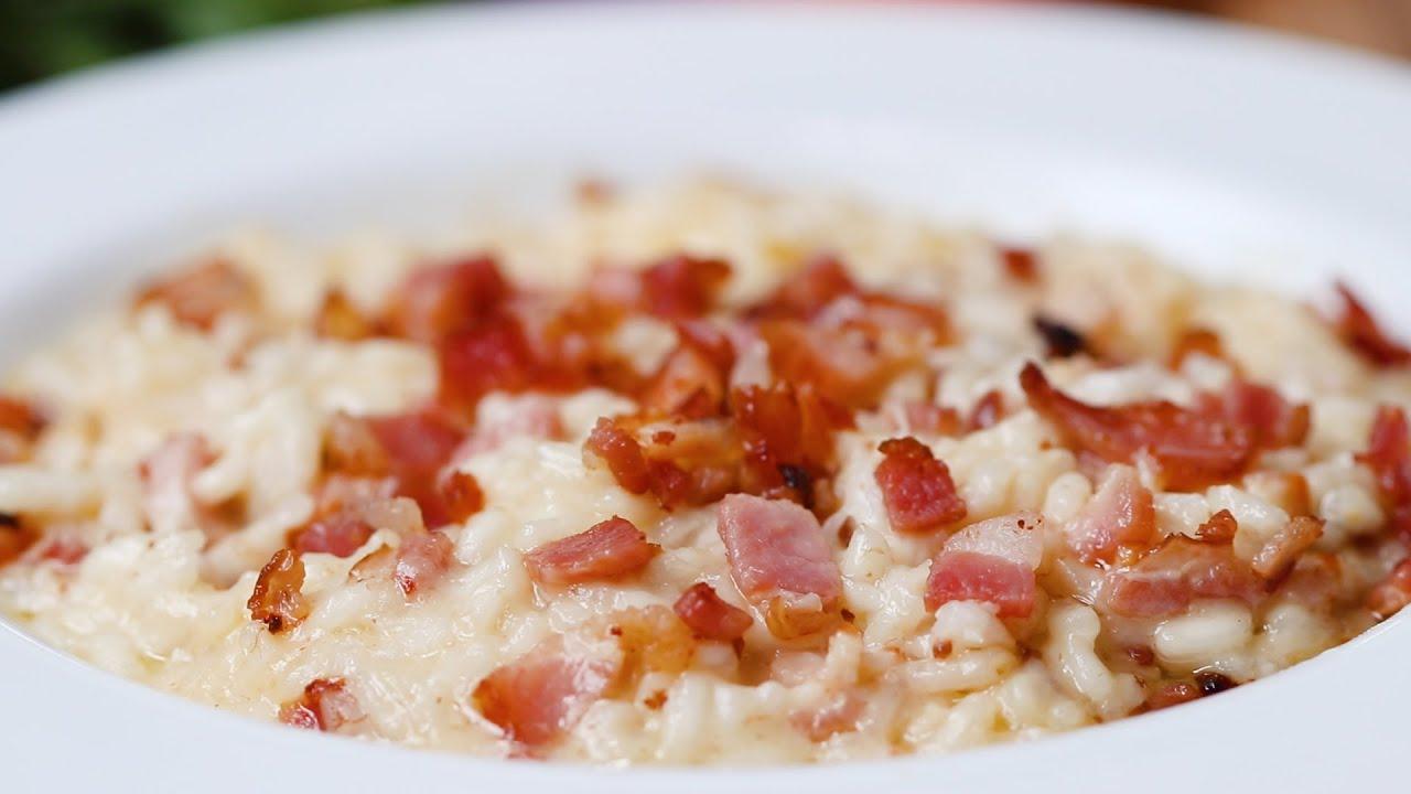 Risoto Quatro Queijos com Bacon Crocante | Prato Cremoso